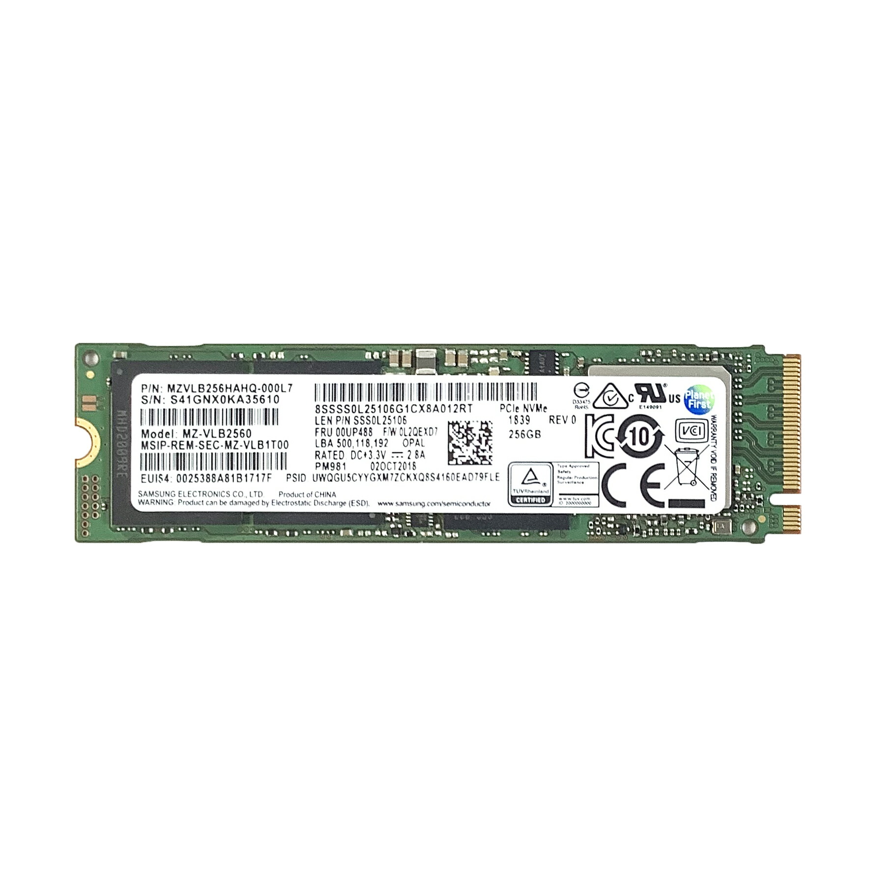 楽天市場】R176-SAMSUNG 256GB PCIe NVMe SSD 1点 サムセン PM981