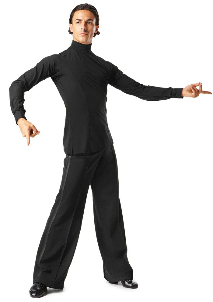 楽天市場】社交ダンス 衣装 ブラック 長袖 立ち襟 競技 メンズ ラテン