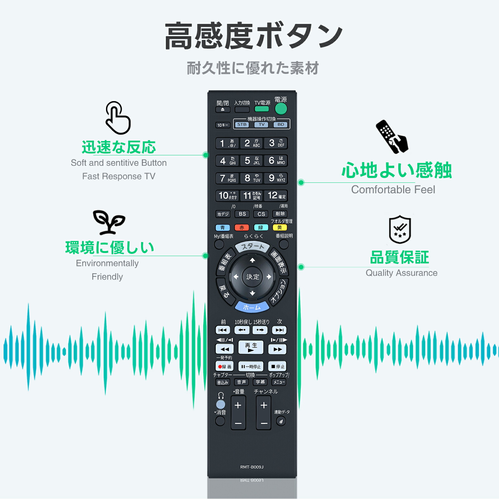 楽天市場】ブルーレイレコーダーリモコン RMT-B009J ソニー 代用 SONY