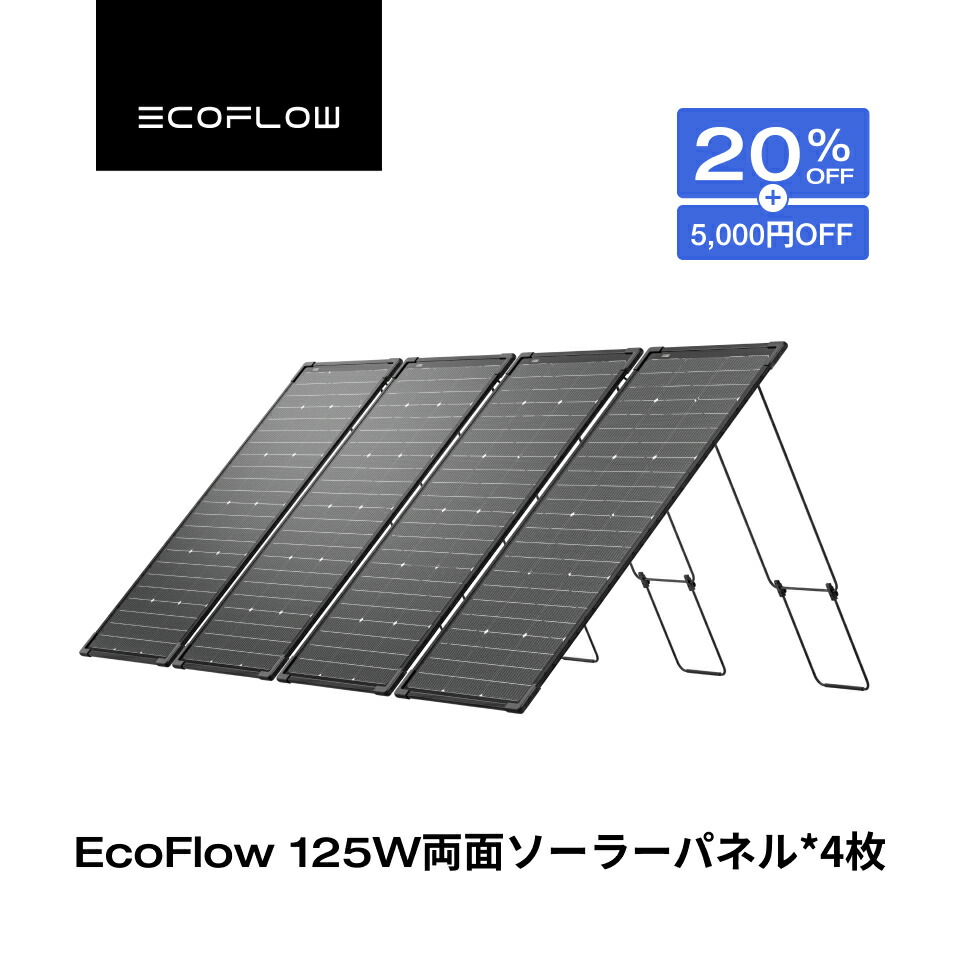 楽天市場】【クーポン利用で20,130円 3/4 20:00~】EcoFlow 125W 両面