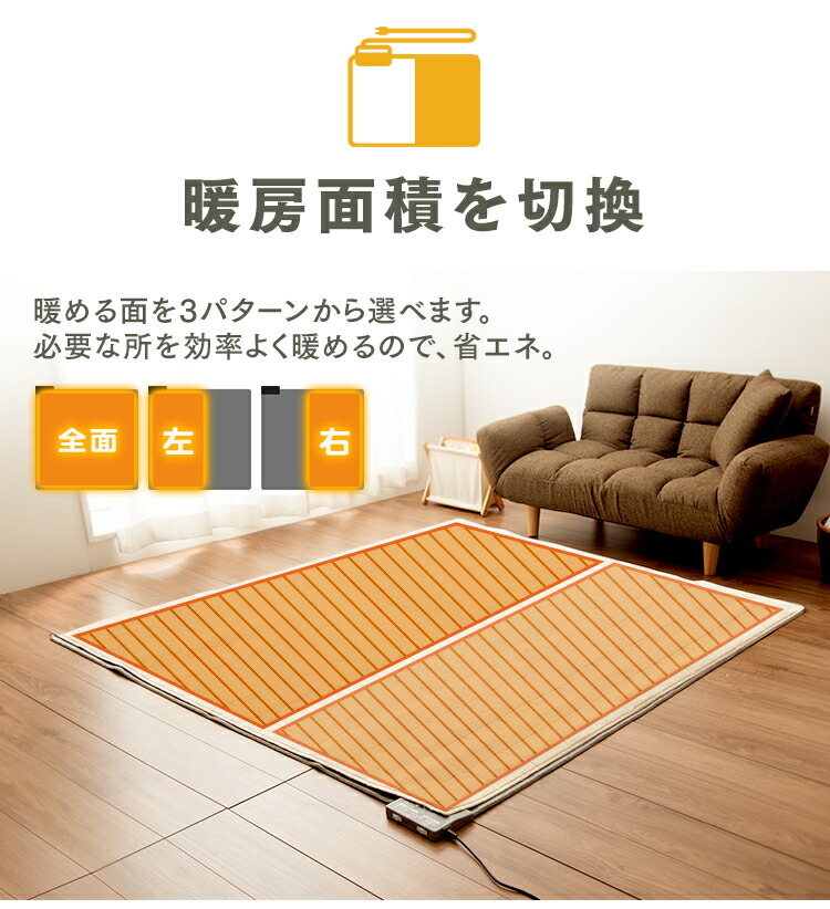 楽天市場】ホットカーペット 2畳 本体 176×176 室温センサー 室温検知