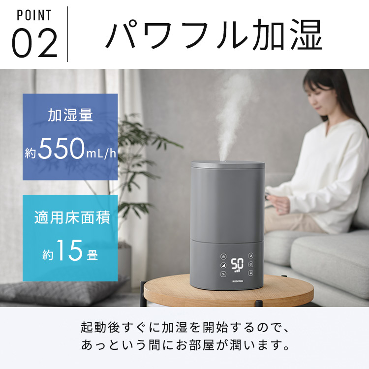 楽天市場】加湿器 卓上 ハイブリッド式 おしゃれ 上部給水 大容量 3.8L