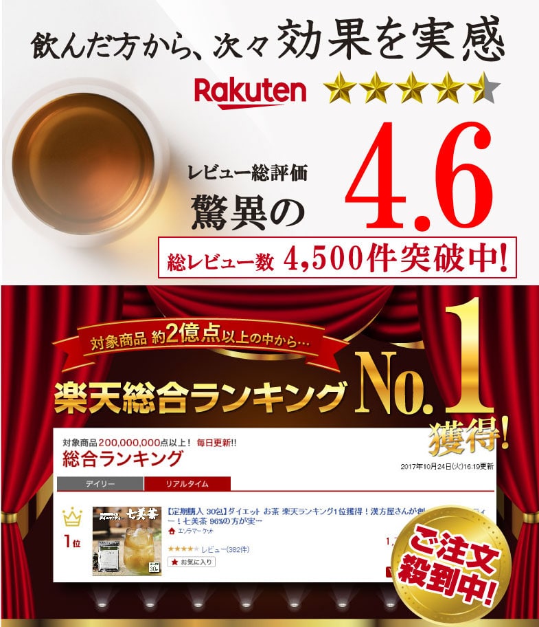 楽天市場】【タイムセール75％off】ダイエット お茶 七美茶 20包