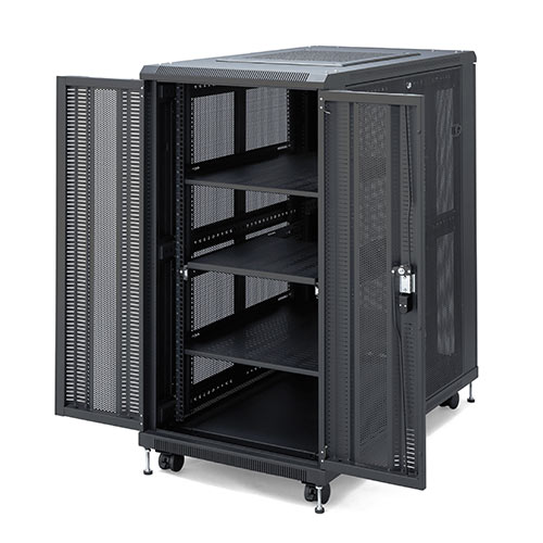 楽天市場】サーバーラック 24U メッシュ 観音開き 鍵 中型 19インチ