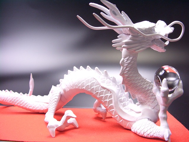 楽天市場】＼14年連続↑ランキング1位／白龍 龍 置物 （沢山のお願い