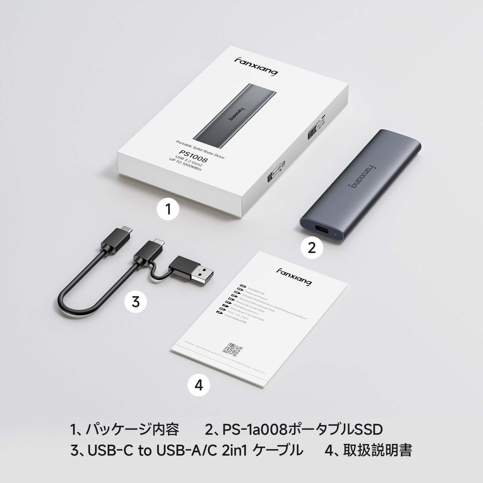 楽天市場】ポータブル外付けSSD 最大1050MB/s 500GB/1TB/2TB USB 3.2