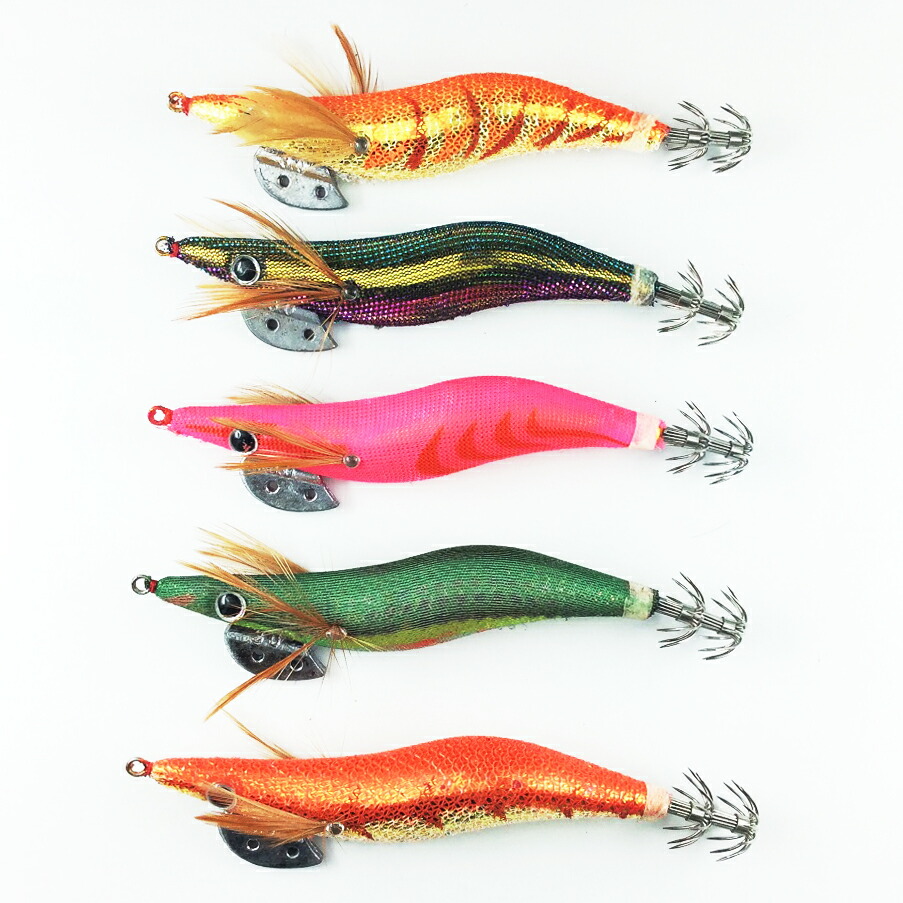 楽天市場】イカ釣り エギングセット 蛍光餌木 エギ イカ コウイカ