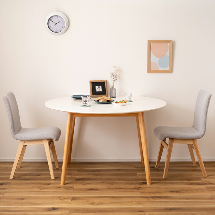 楽天市場】変形 ラウンドテーブル 机 4人掛け 家具 木 センター