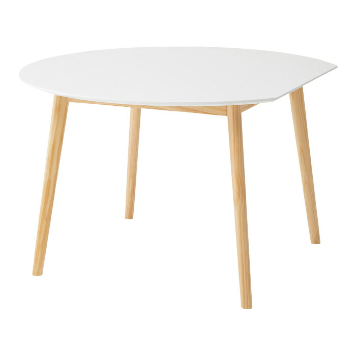 楽天市場】変形 ラウンドテーブル 机 4人掛け 家具 木 センター