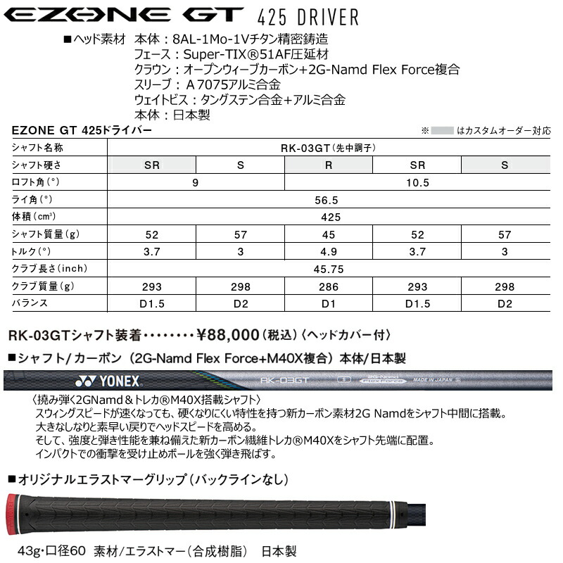 楽天市場】ヨネックス (YONEX) 2022 イーゾーン GT 425 右用