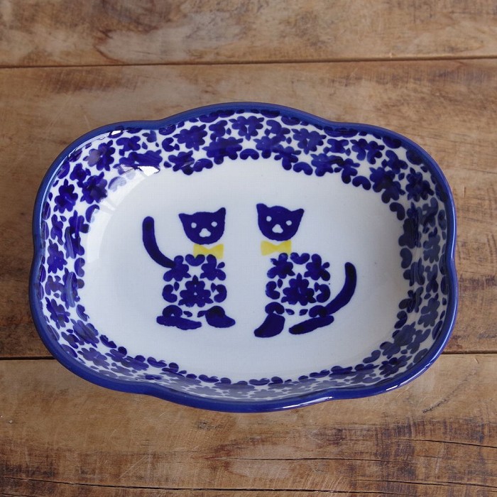 楽天市場】ポーリッシュポタリー 猫（キッチン用品・食器・調理器具