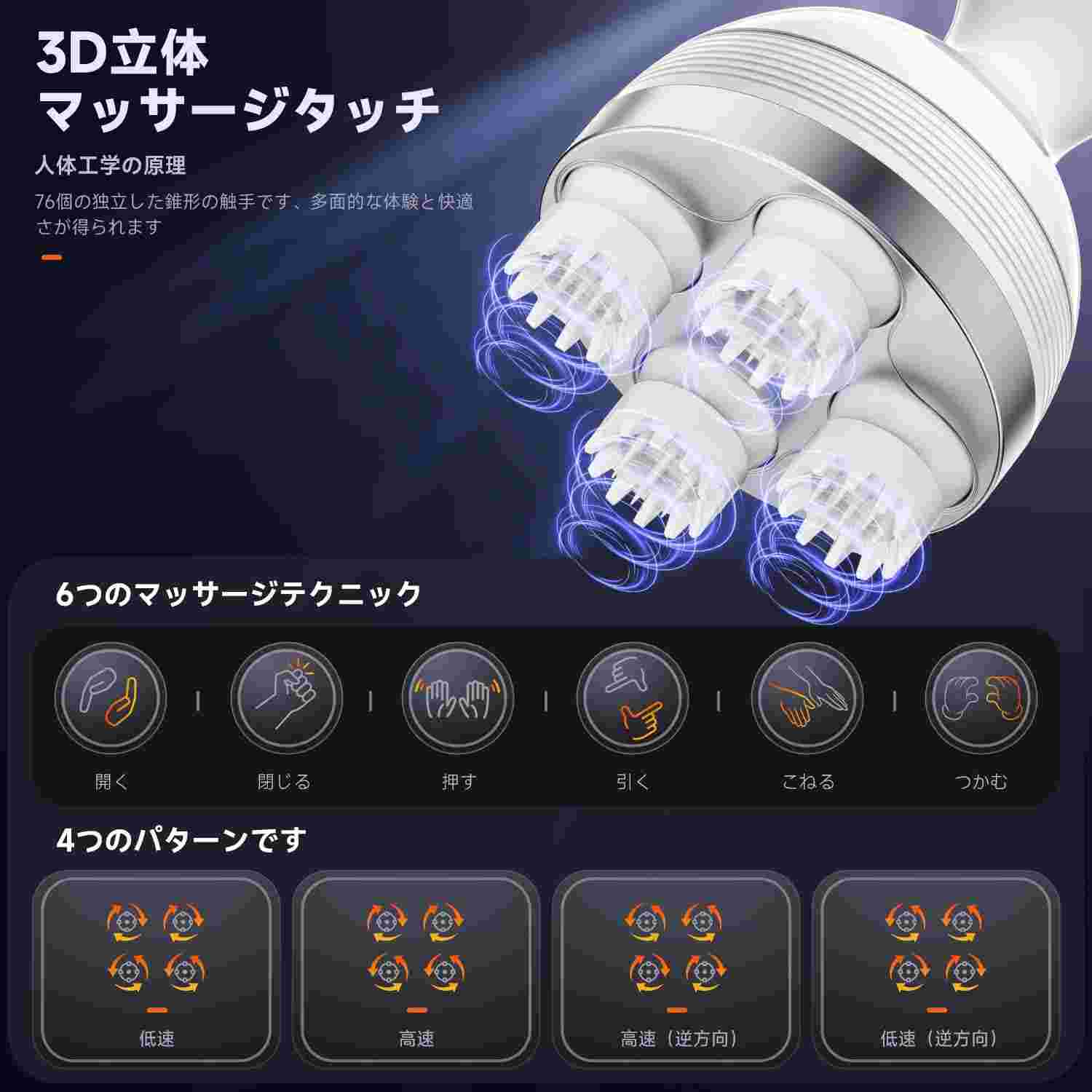 楽天市場】電動頭皮ブラシ 頭皮ブラシ 頭皮ケア IPX7防水 乾湿両用 3D