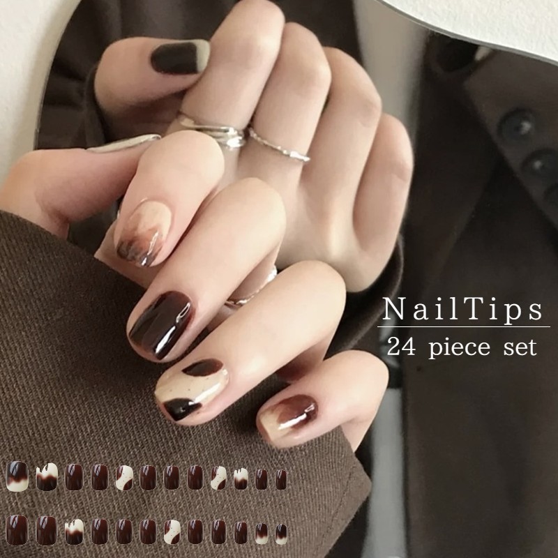 楽天市場】送料無料 ネイルチップ 付け爪 24枚セット スカルプチャー