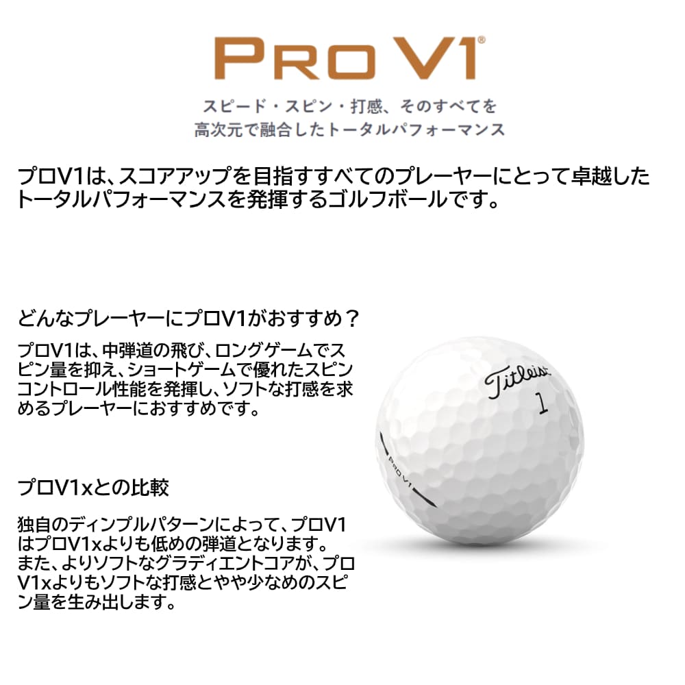 楽天市場】タイトリスト 2025 PRO V1 ホワイト/イエロー スリーブ