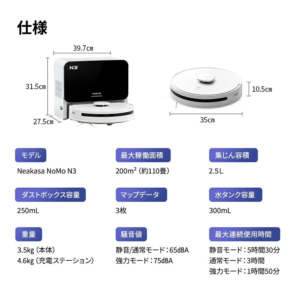 楽天市場】販売終了 Neakasa NoMo N3 ロボット掃除機 自動ゴミ収集