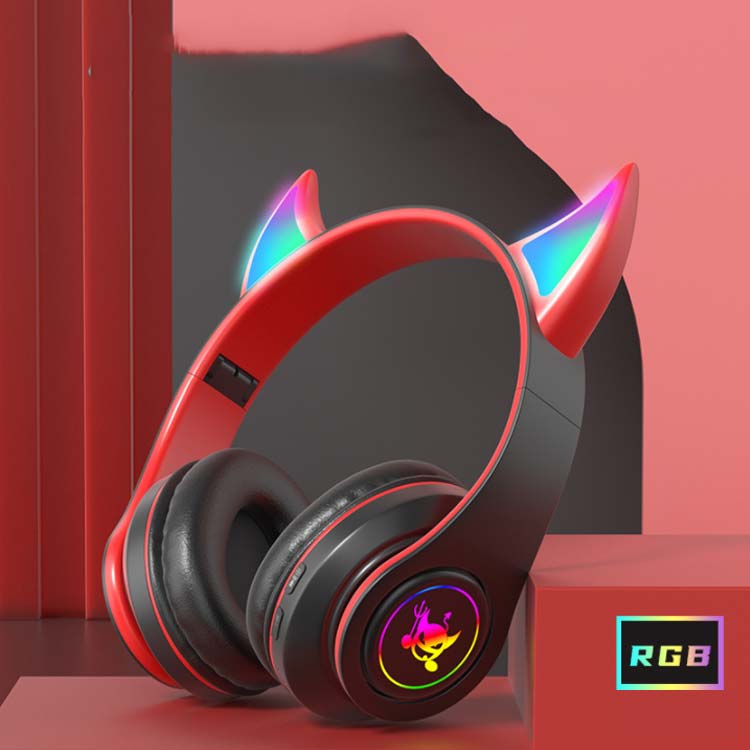 楽天市場】耳付き Bluetooth 5.0 ヘッドセット 兎耳 ヘッドホン 悪魔