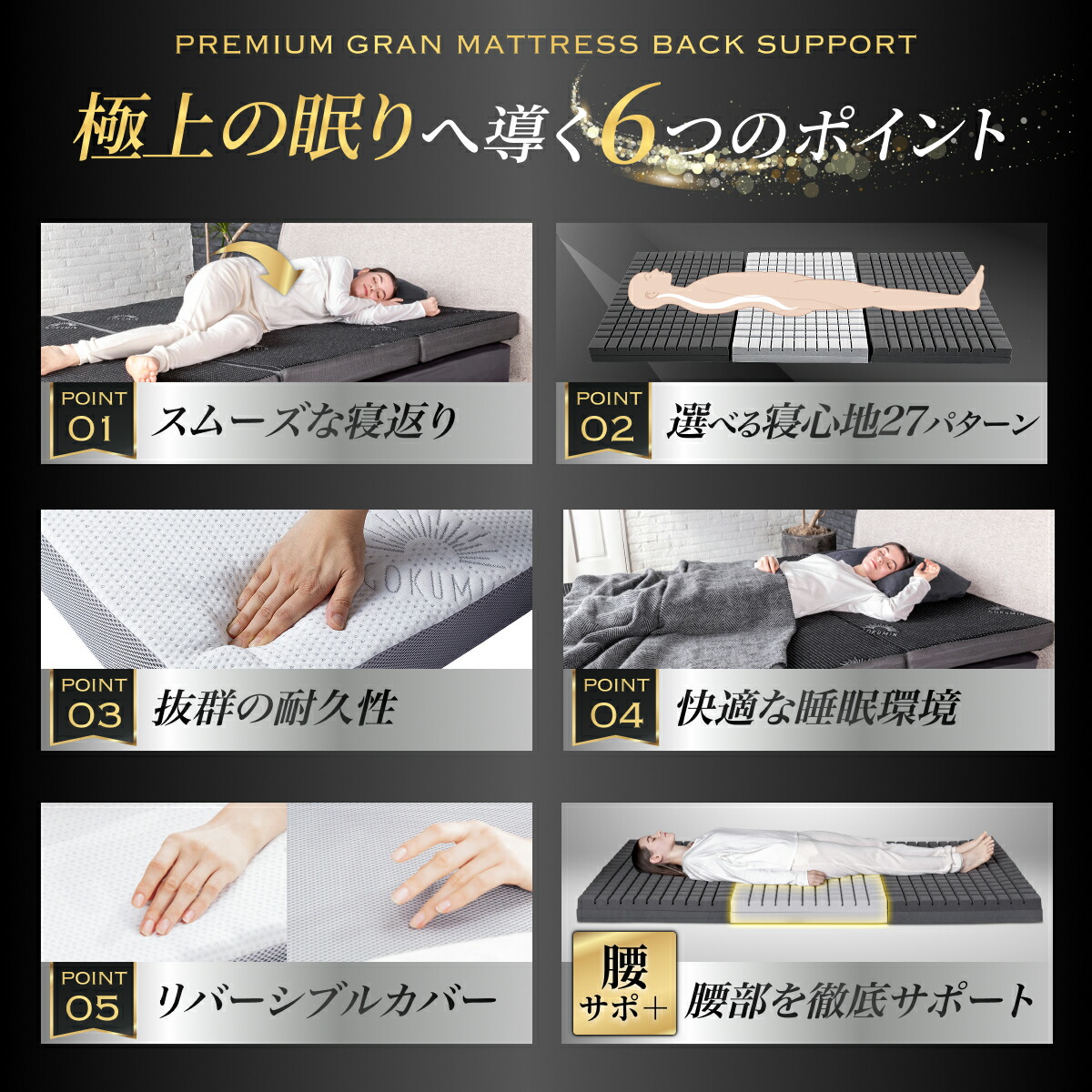 楽天市場】【楽天1位】 マットレス 高反発 三つ折りマットレス