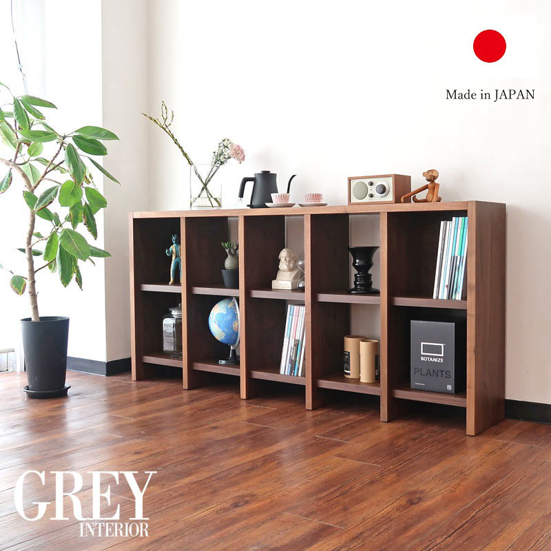 楽天市場】オープンシェルフ ウォールナット 完成品 ディスプレイ 2段