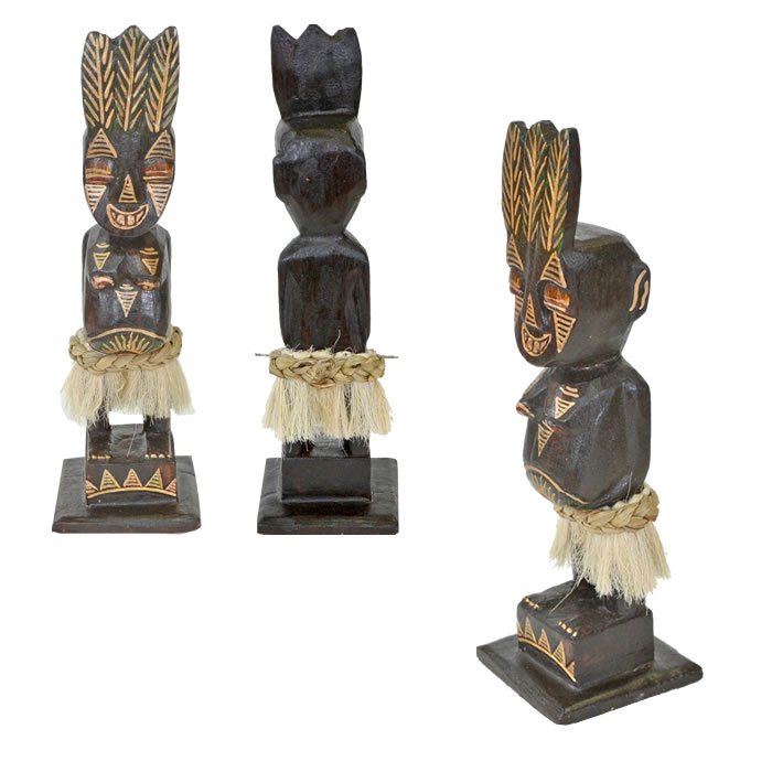 楽天市場】木彫り プリミティブ人形 オブジェ【2体セット】H33cm