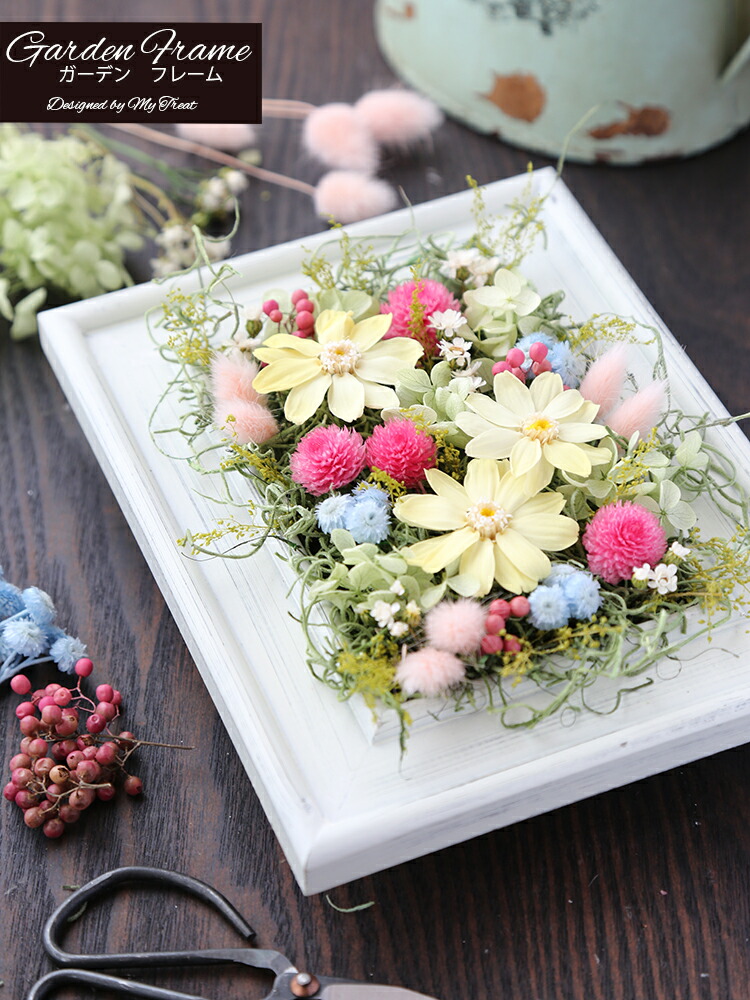 楽天市場】ガーデンフレーム プリザーブドフラワー 壁掛け フラワー
