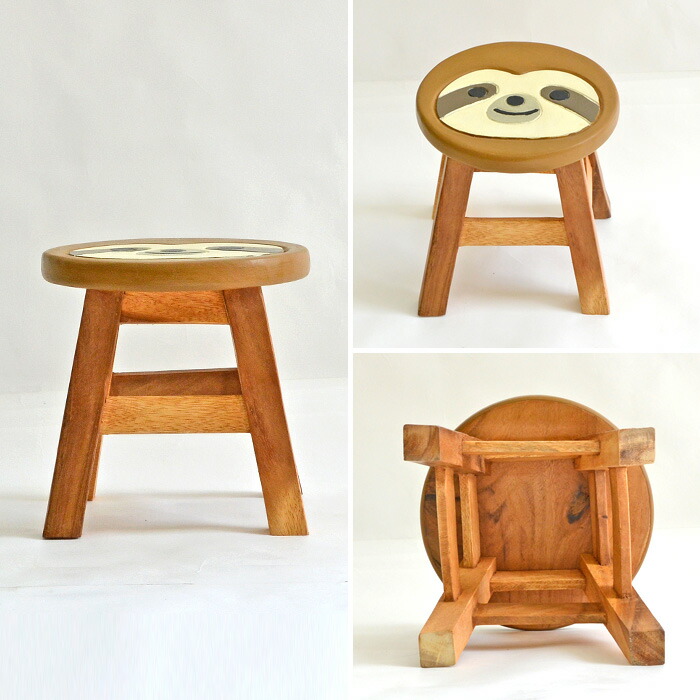 楽天市場】キッズチェア 動物 ペイント 高さ25cm 《ナマケモノ》ウッド