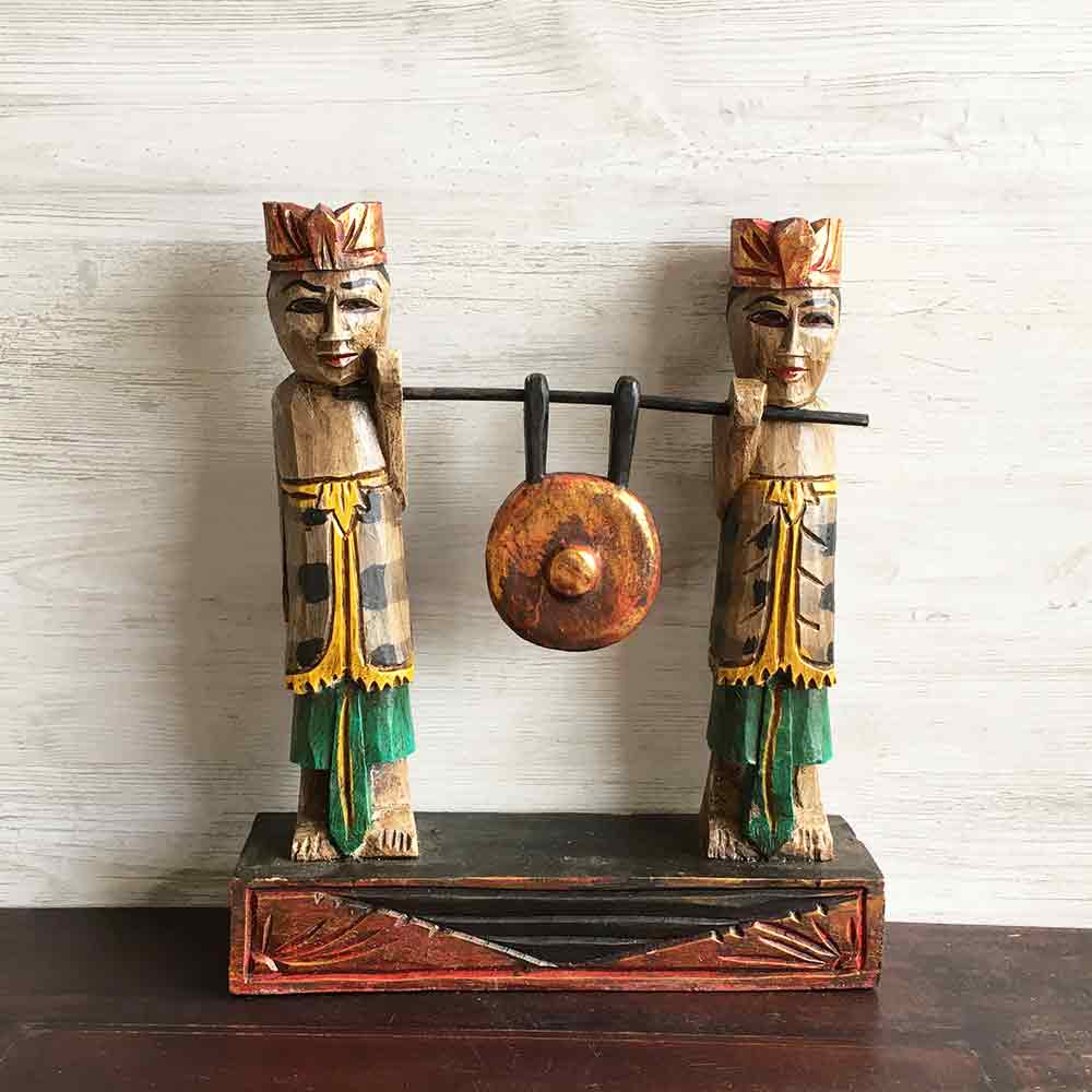 楽天市場】ゴングを持ったバリニーズ ペア 2人 木彫り 置き物 木製