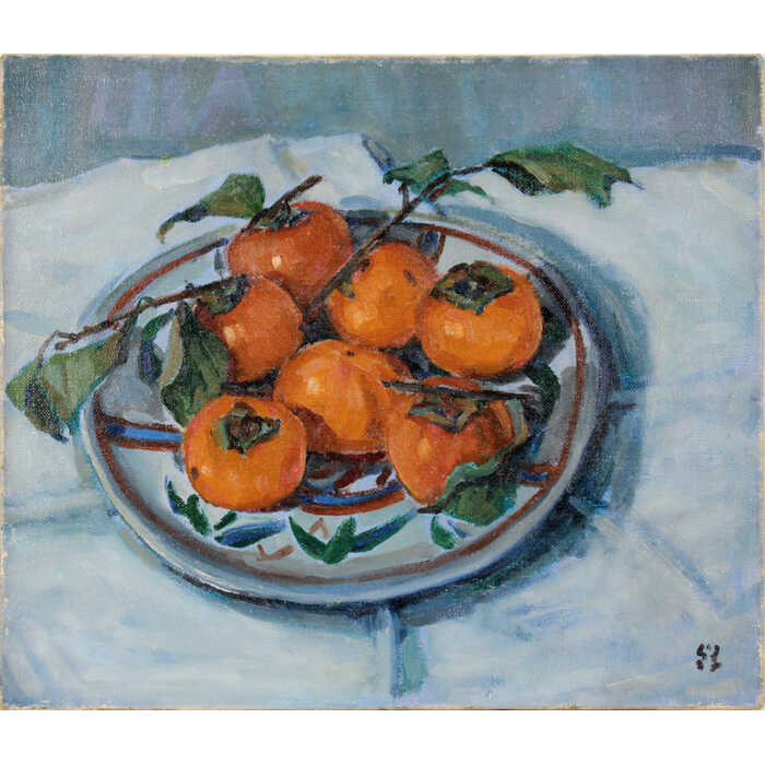 楽天市場】絵画 三浦鮮治 油絵・油彩画 『柿』 果実 果物 静物 力強い