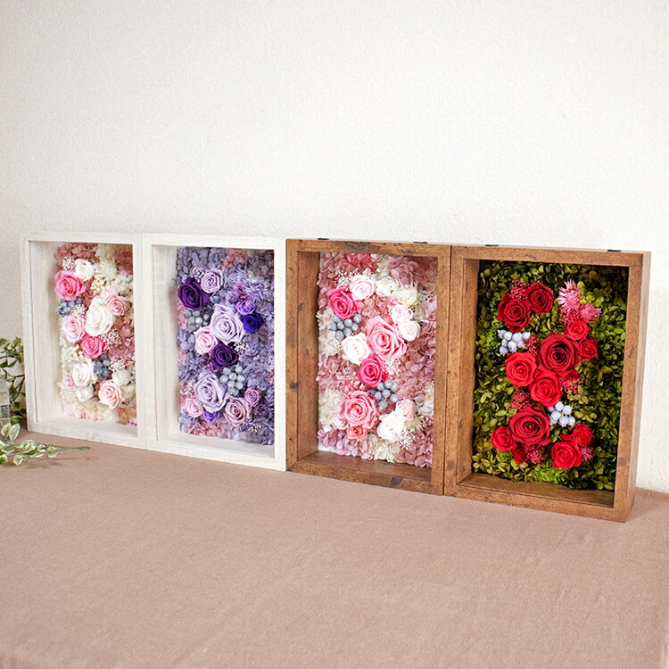 楽天市場】絵画のように見せる プリザーブドフラワーアレンジ 額入り