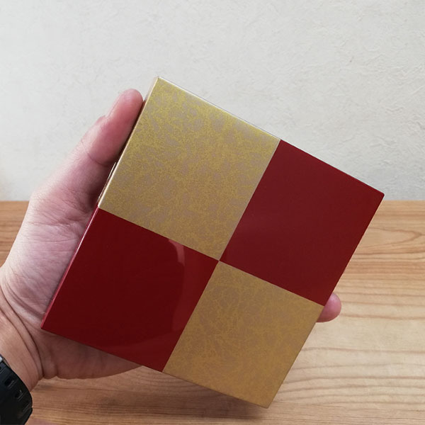 楽天市場】【取寄品】 市松GOLD 三段重 朱 ＜4寸サイズ＞お重箱 3段重