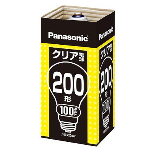 楽天市場】パナソニック L100V200W 白熱電球(クリア) 200W 口金E26
