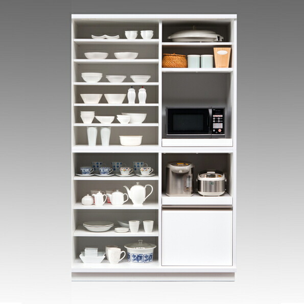 楽天市場】【設置無料】食器棚 完成品 幅120cm ホワイト 白 引き戸