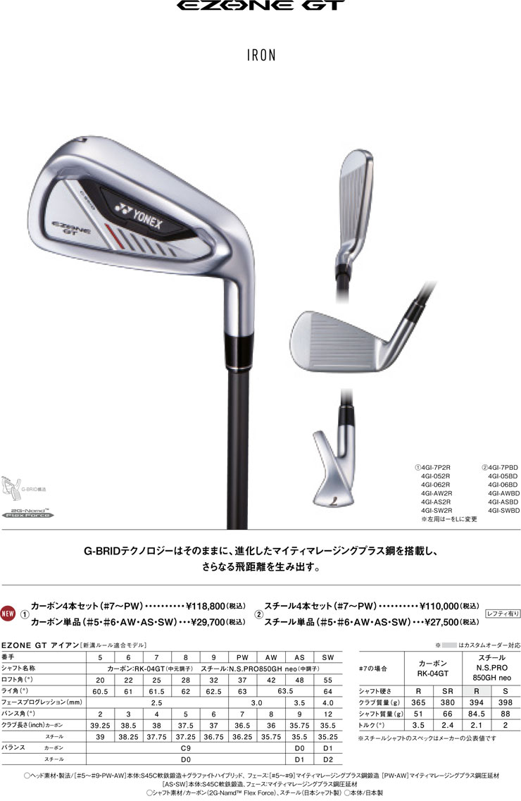 楽天市場】ヨネックス イーゾーン GT アイアン REXIS KAIZA MASS for