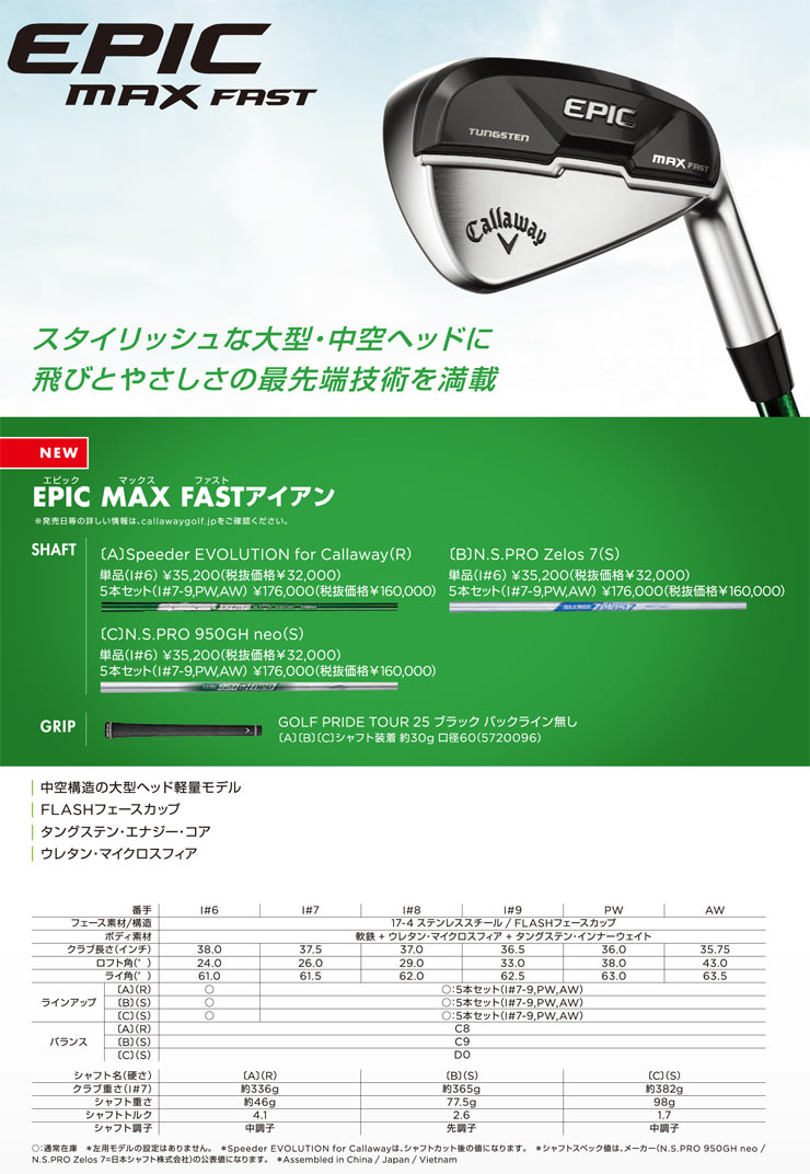 楽天市場】キャロウェイ エピック マックス ファスト アイアン N.S.PRO