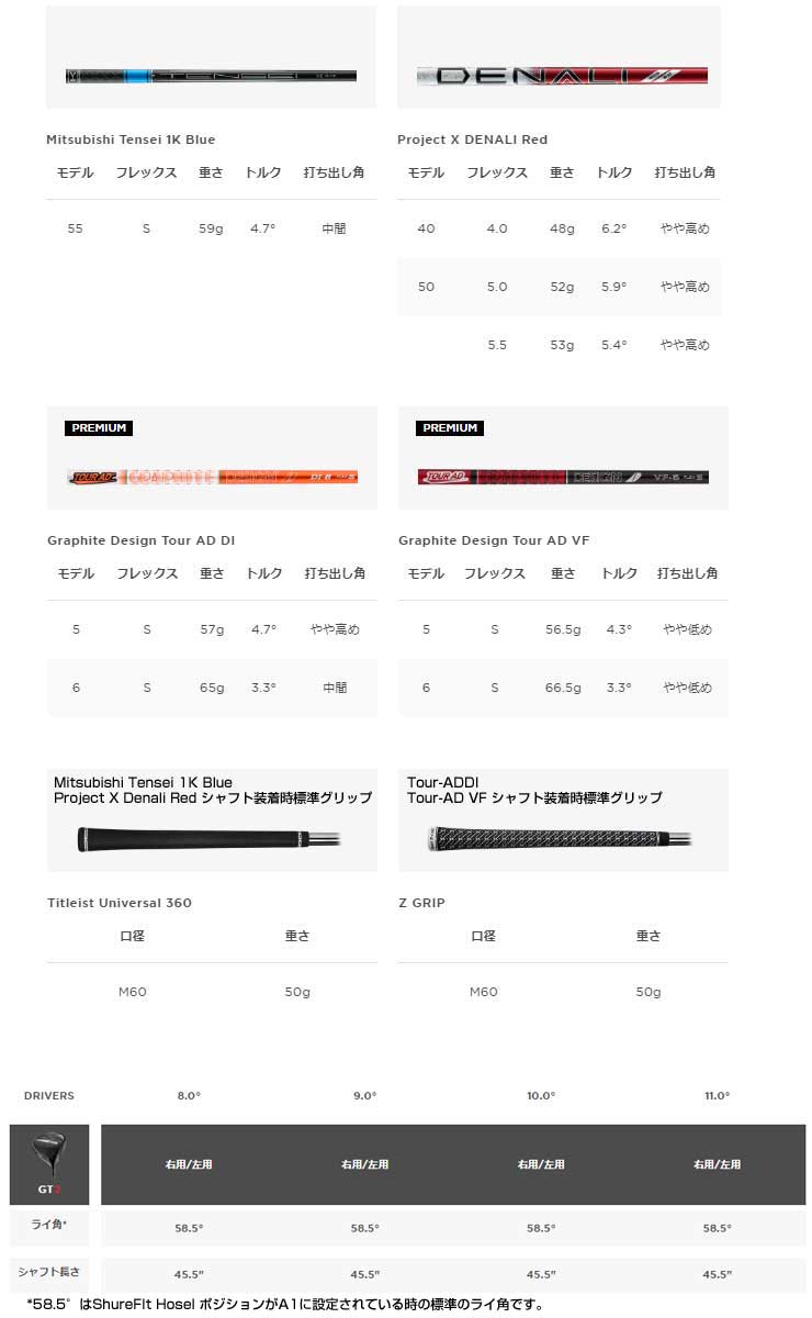 楽天市場】タイトリスト GT2 ドライバー Tour AD DI-5 / DI-6 シャフト