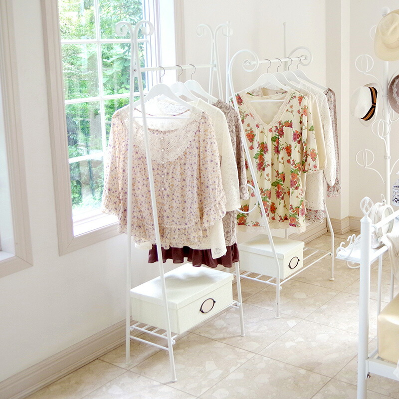 楽天市場】商品名| DESL01-HR-WH クラシカル ハンガーラック【1台単品