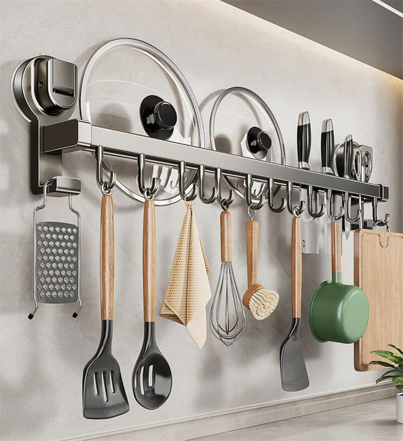 楽天市場】40CM在庫あり、キッチンツールフック アルミニウム キッチン