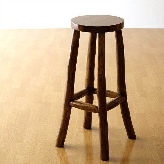 楽天市場】チーク無垢材 木製スツール ハイスツール カウンター