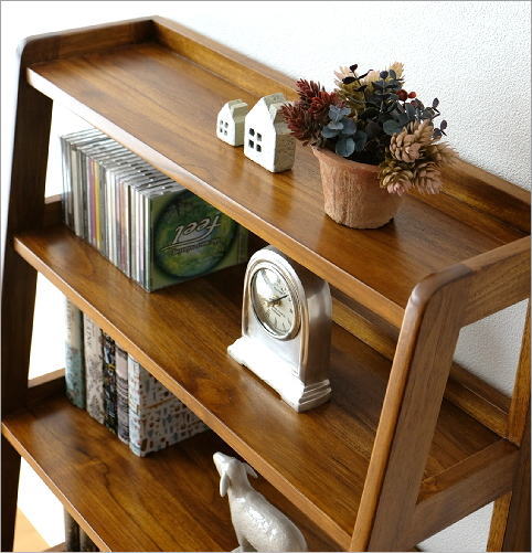 楽天市場】本棚 無垢材 天然木 飾り棚 木製 本収納 書棚 見せる収納