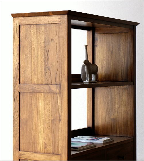 楽天市場】チーク無垢材 本棚 書棚 天然木製 無垢材 オシャレ A4