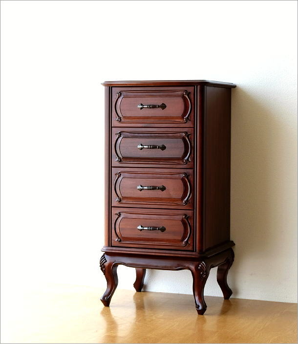 楽天市場】チェスト 4段 マホガニー 無垢材 アンティーク風 猫脚 猫足