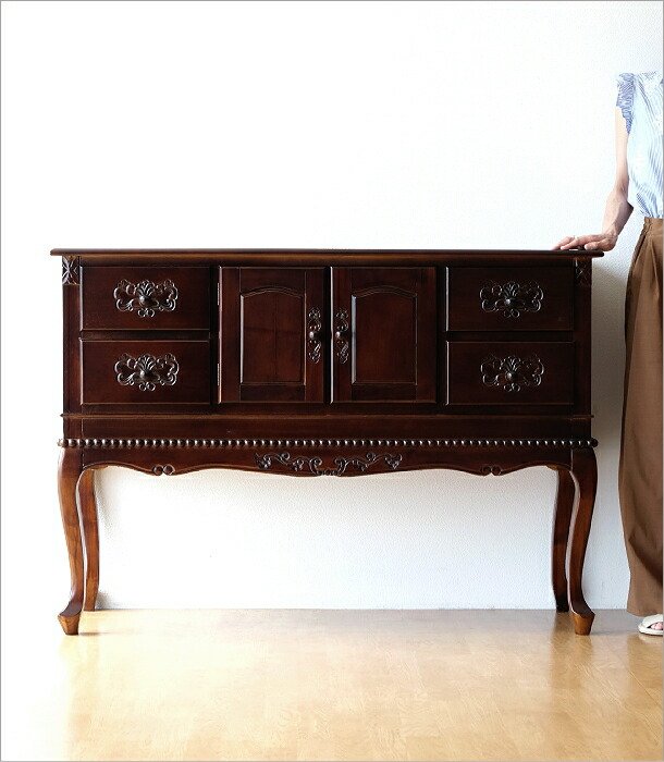 楽天市場】キャビネット アンティーク 家具 木製 脚付き 猫脚 サイド