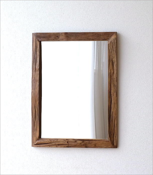 楽天市場】鏡 壁掛け 木製 おしゃれ 幅60cm 高さ80cm チーク材 ウッド