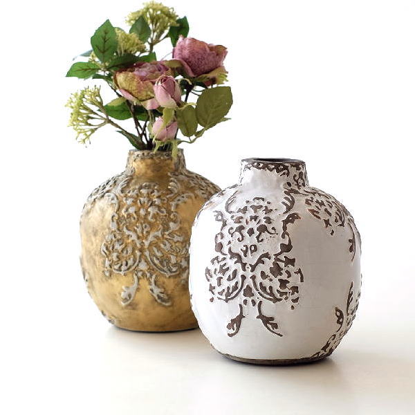 楽天市場】花瓶 陶器 花器 おしゃれ フラワーベース レトロ