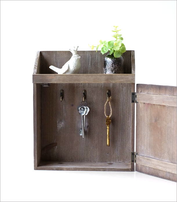 楽天市場】キーボックス 壁掛け おしゃれ かわいい 木製 ウッド