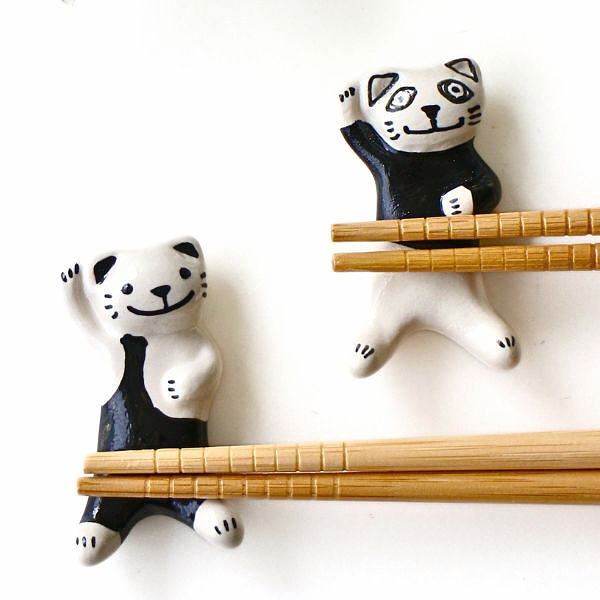 楽天市場】箸置き 陶器 置物 ネコ ねこ 猫 オブジェ ペア セット