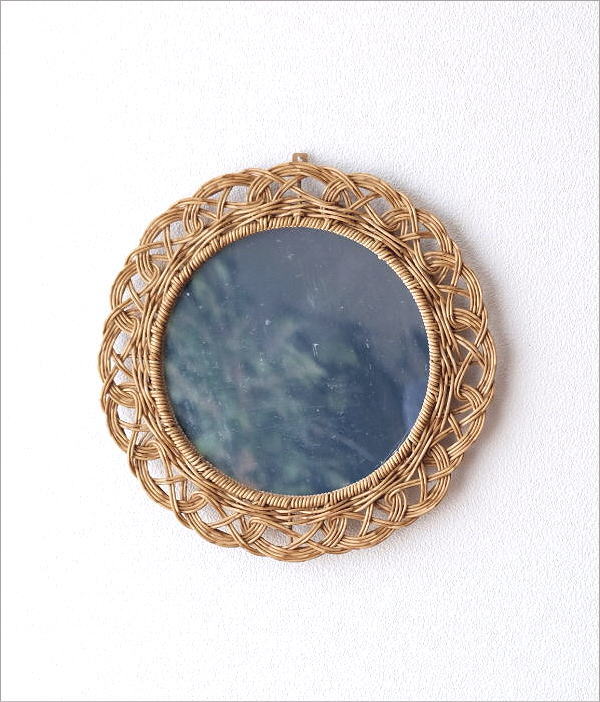 楽天市場】鏡 壁掛けミラー ラタン おしゃれ ラウンドミラー 丸い