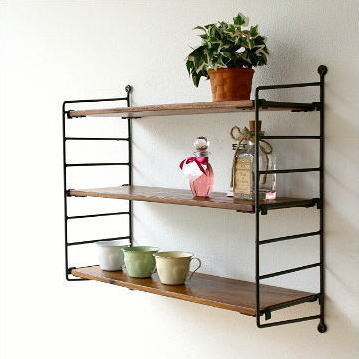楽天市場】ウォールシェルフ おしゃれ 木製 アイアン 壁掛け棚 棚