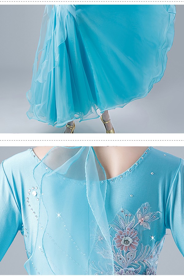 楽天市場】社交ダンス ドレス レディース 長袖 ワルツ スタンダード