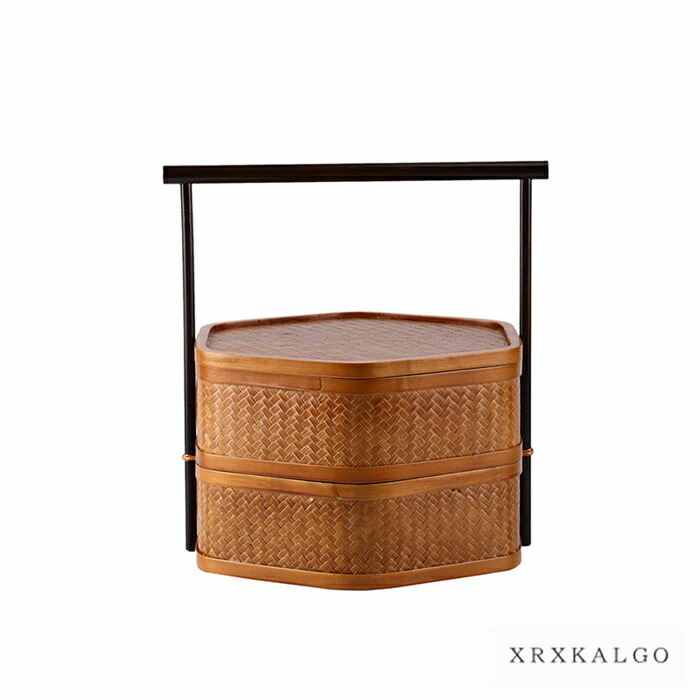 楽天市場】【時間限定全品10%OFF】竹かご 竹 2段 蓋付きバスケット