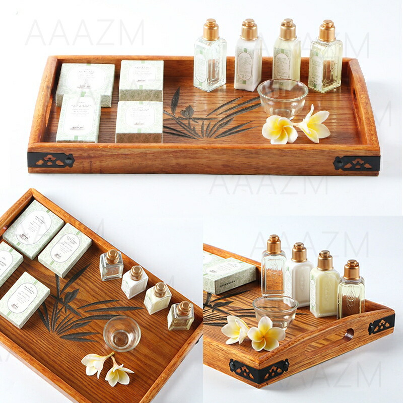 楽天市場】トレー 木製 カフェ ウッド 木目 45cm トレイ 北欧 天然木製